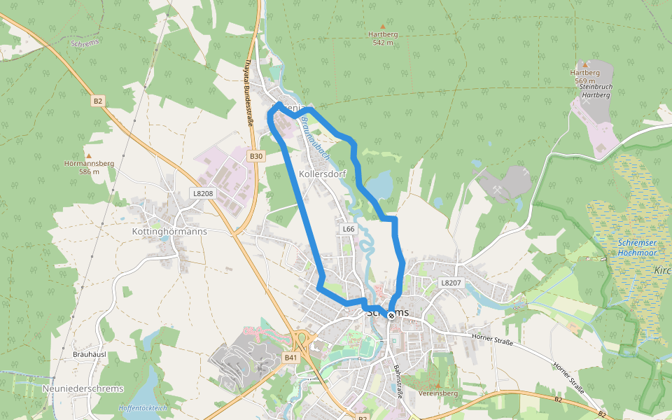 Alleeschleife (W8) walking route map in Schrems