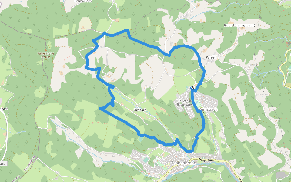 Genießerpfad - Auerhahnweg walking route map in Schramberg