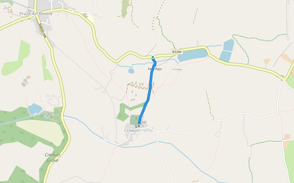 Crowan FP 116 walking route map in Crowan