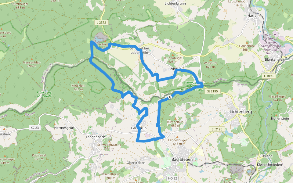 FrankenwaldSteigla Grenzer-Weg walking route map in Bad Steben