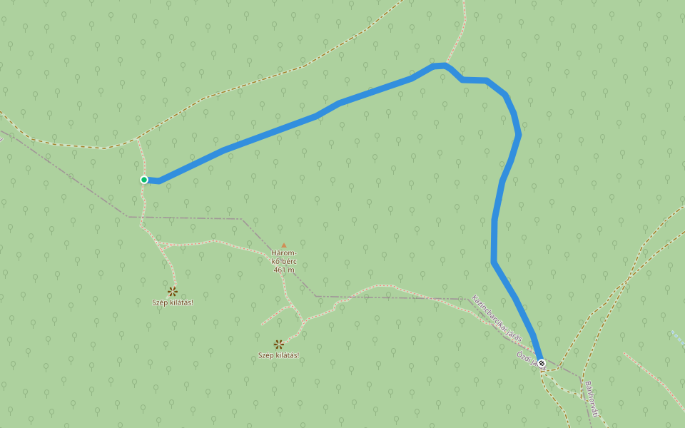K3 walking route map in Bánhorváti