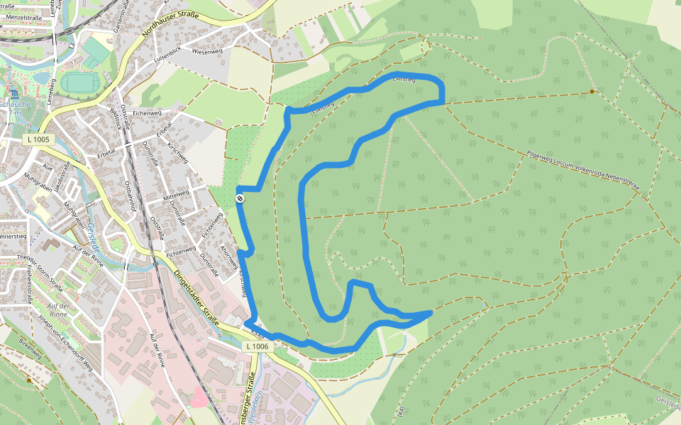 TOP-Wanderweg Dün Panorama walking route map in Heilbad Heiligenstadt