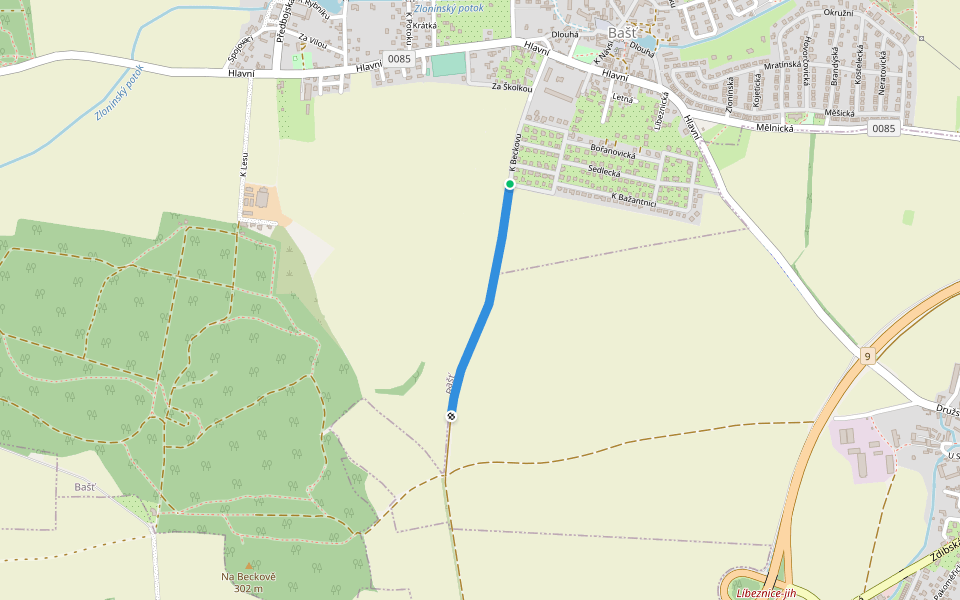 NS Beckov walking route map in Bašť