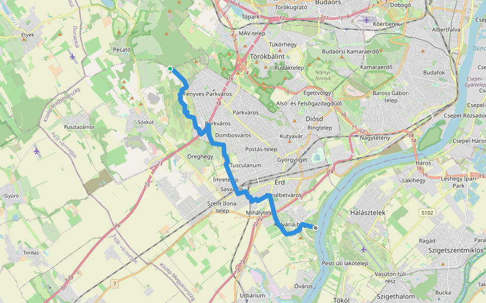 Leven Duna túraútvonal walking route map in Sóskút