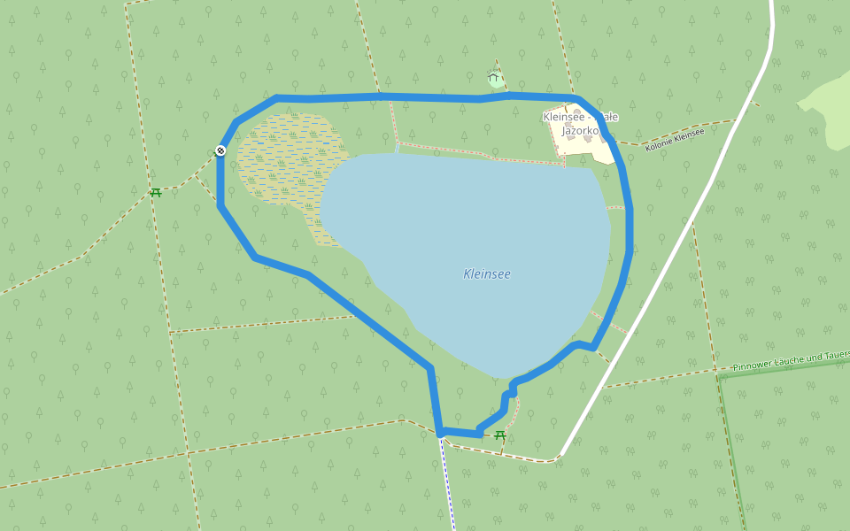 Kleinsee Rundweg walking route map in Jänschwalde