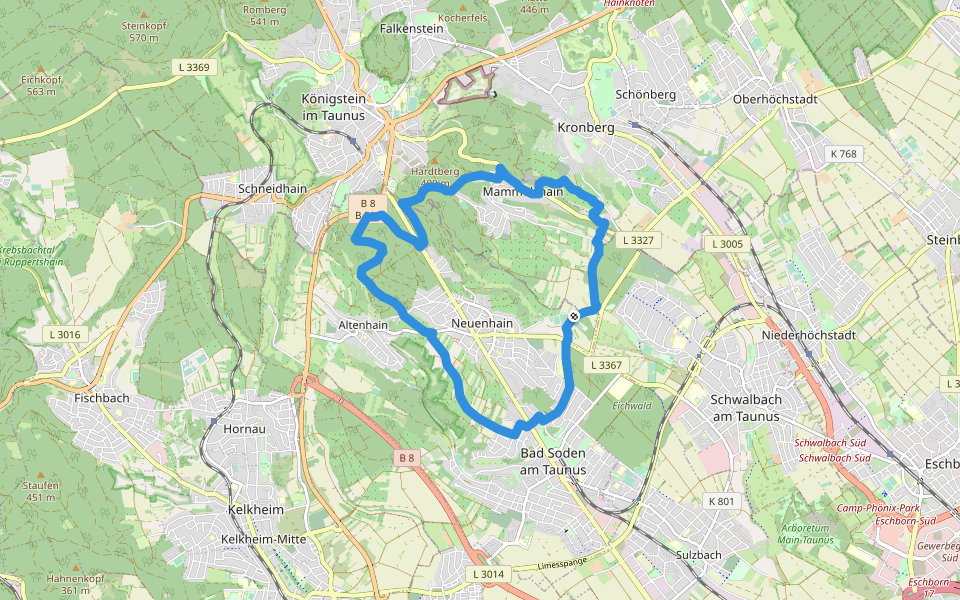 Laufpark Taunus NW Bad Soden schwarz walking route map in Bad Soden am Taunus