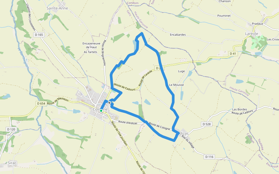 La croix blanche walking route map in Cologne