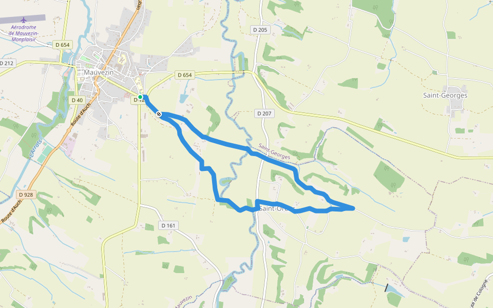 Randonnée du Tumulus walking route map in Mauvezin