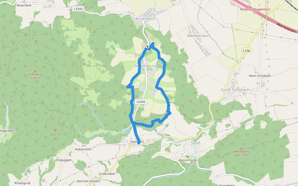 Schallaburg Rundweg 3 walking route map in Schollach