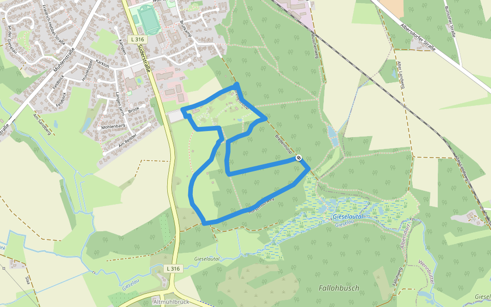 Albersdorf - Steinzeitpark walking route map in Albersdorf