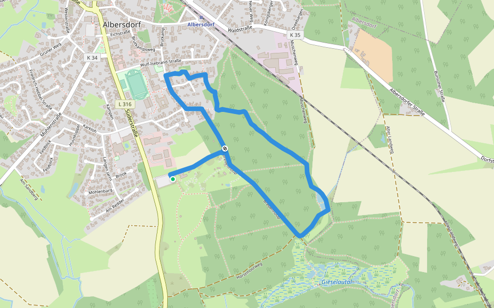 Albersdorf - Lisbeth ehrn Diek walking route map in Albersdorf
