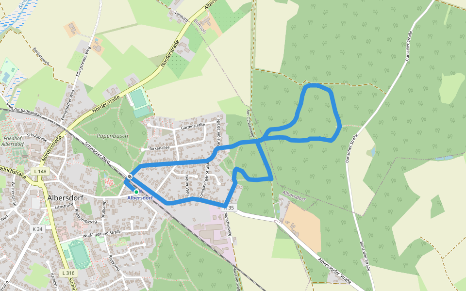 Albersdorf - Tiefer Grund walking route map in Albersdorf