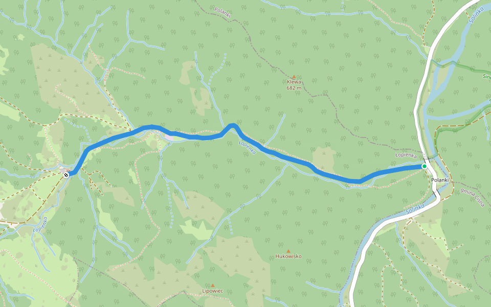 Ścieżka Parking Polanki - Łopienka walking route map in Polanki