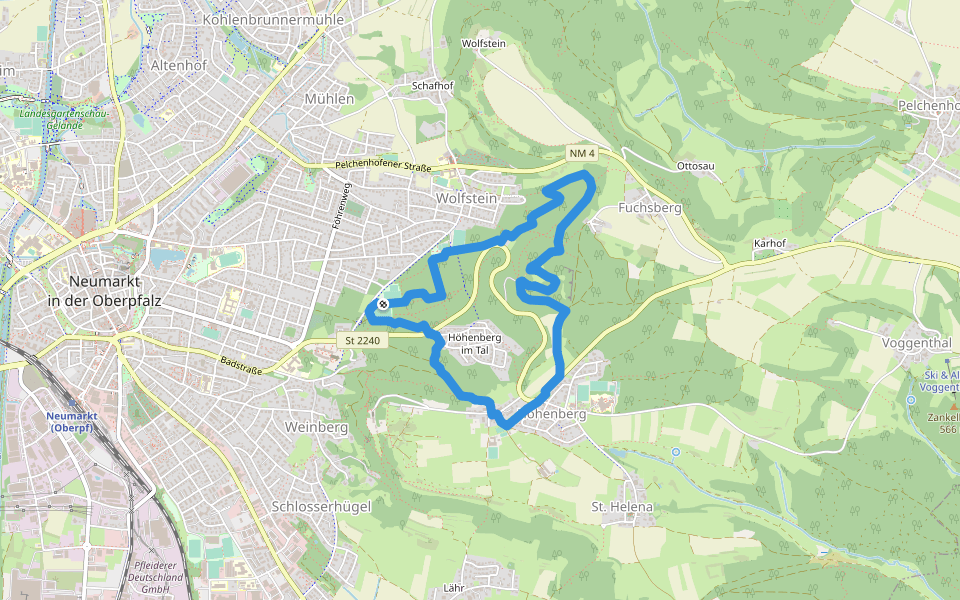 4-Elemente-Weg walking route map in Neumarkt in der Oberpfalz