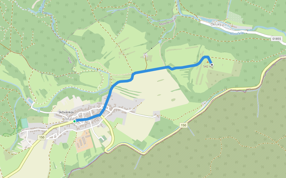 NS Malé Hradisko walking route map in Malé Hradisko