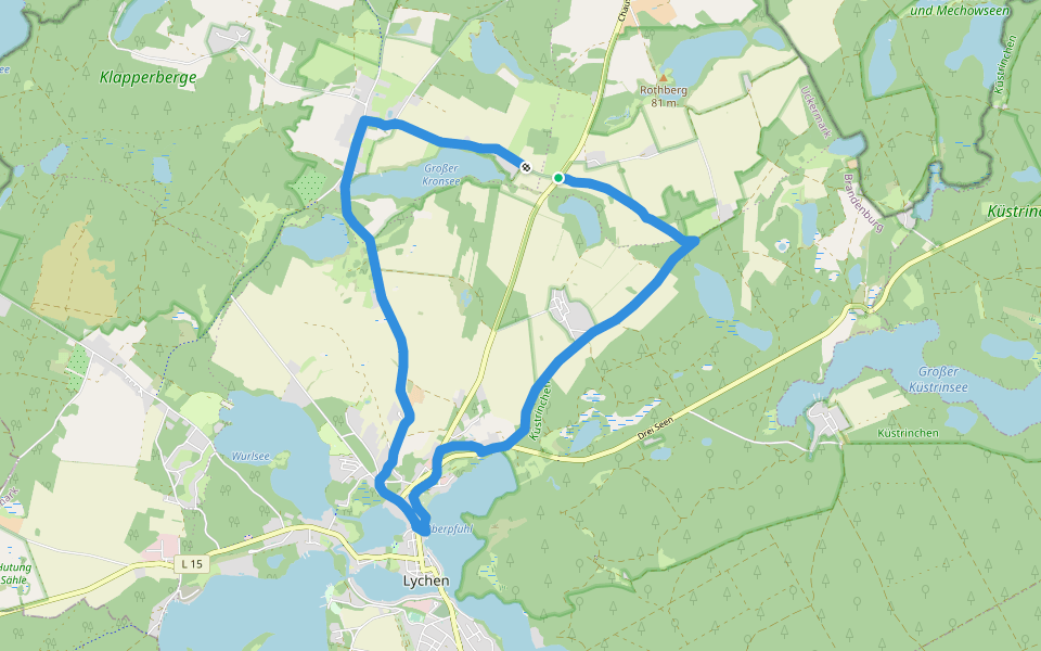 Rundweg Rutenberg walking route map in Lychen