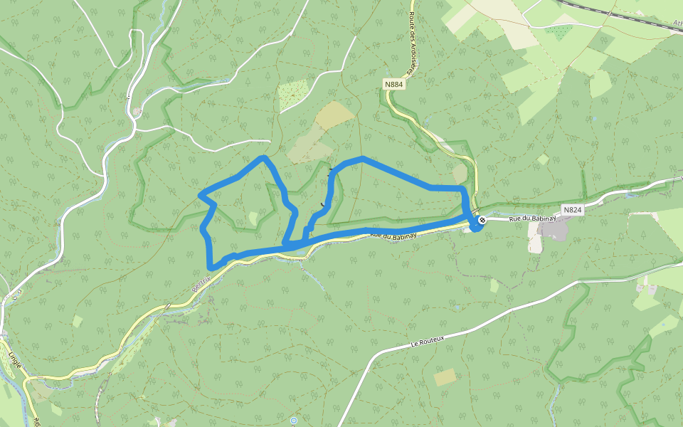 BX07 La Morepire walking route map in Bertrix