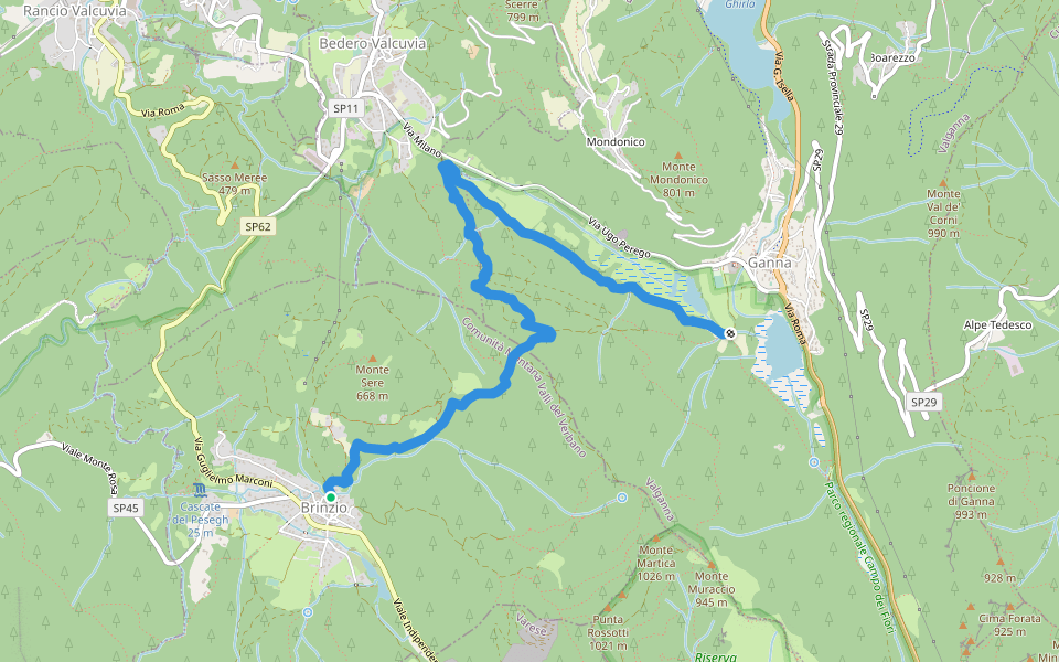 320A - Brinzio/Valganna walking route map in Brinzio