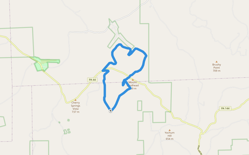 Mount Broadhead Trail System walking route map in Galeton