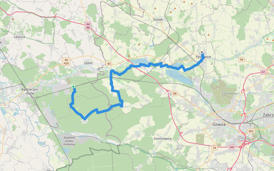 Szlak Wypoczynkowy walking route map in Kędzierzyn-Koźle
