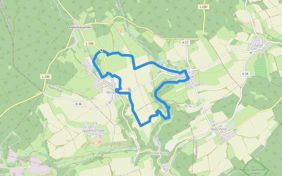 DVV Durch den Schlunk 7 walking route map in Winterbach