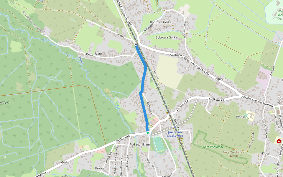Szlak Ciężkowianka - Bobrowa Górka walking route map in Jaworzno