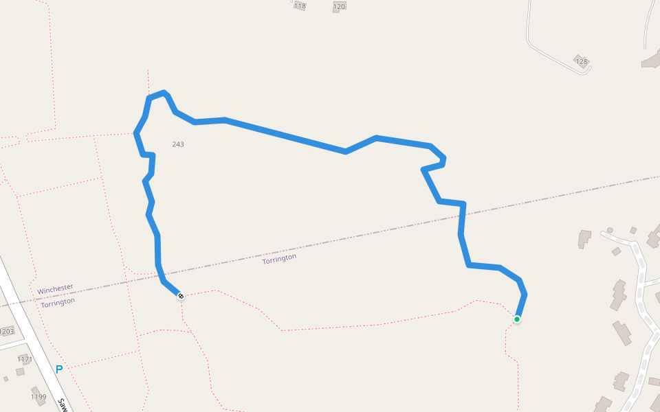 Coe walking route map in Torrington