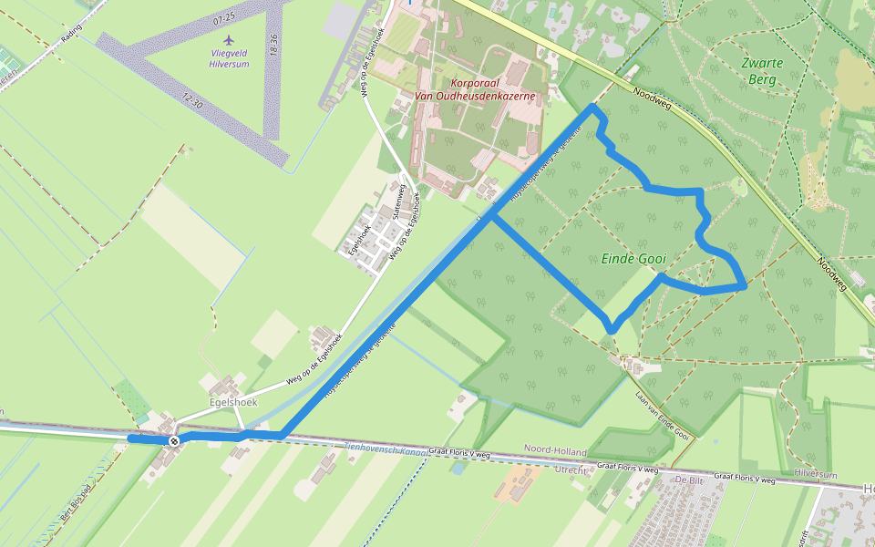 Zoddenpad-routeverlenger walking route map in Hollandsche Rading