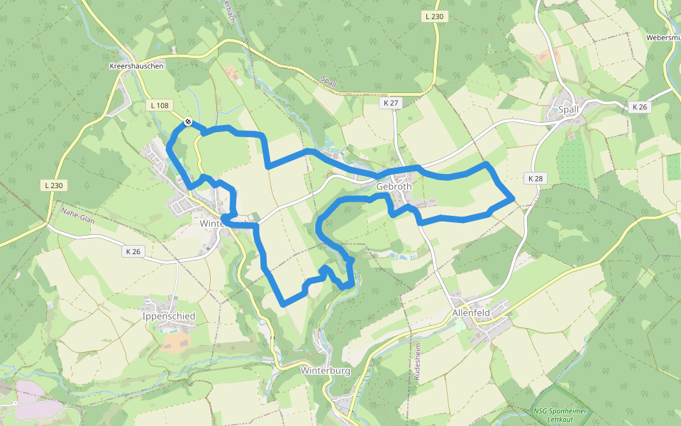 DVV Durch den Schlunk 10 walking route map in Winterbach