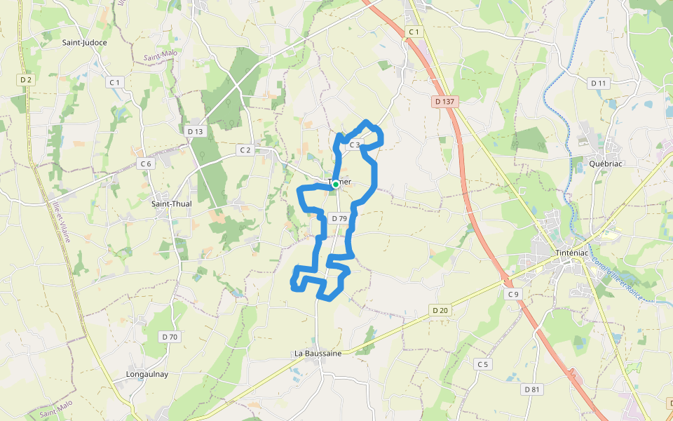 Trimer - circuit de la Fontaine walking route map in Trimer