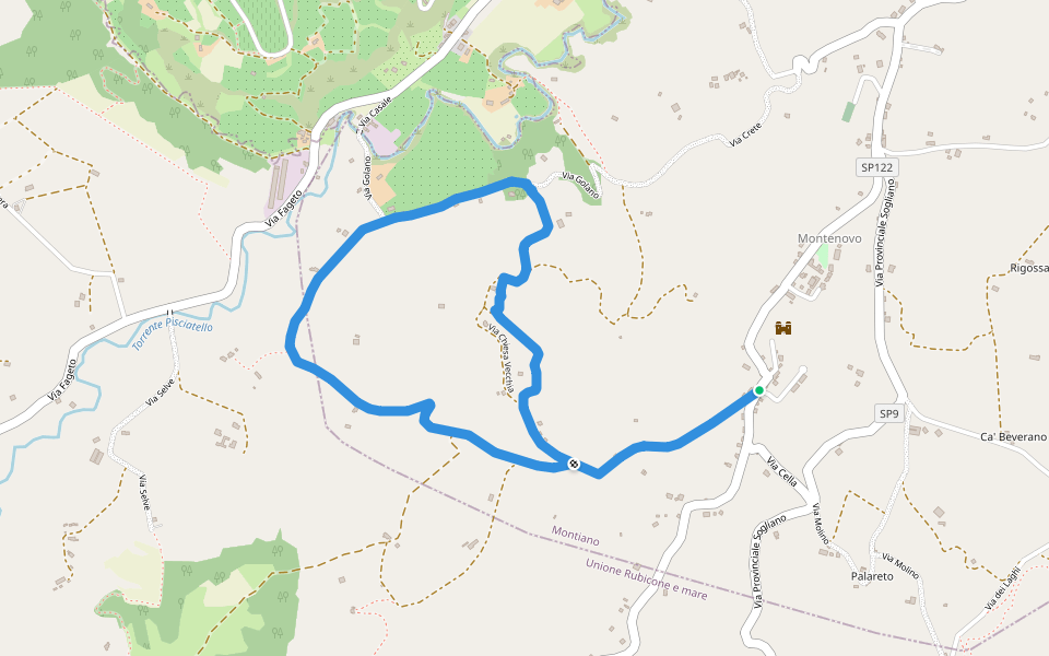 Anello dei Semplici walking route map in Montenovo