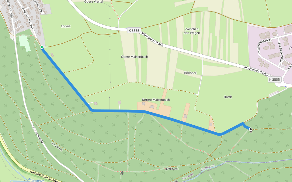 Pfaffenrot Weinbrünnlestraße - Weinbrünnlehütte