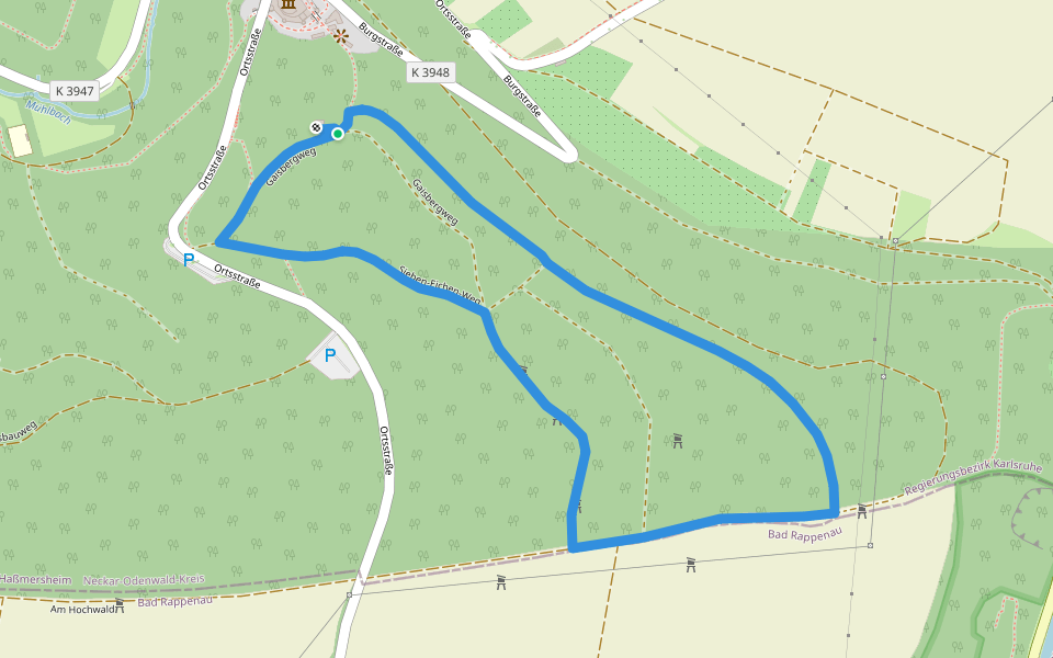 Greifvohellehrpfad walking route map in Haßmersheim