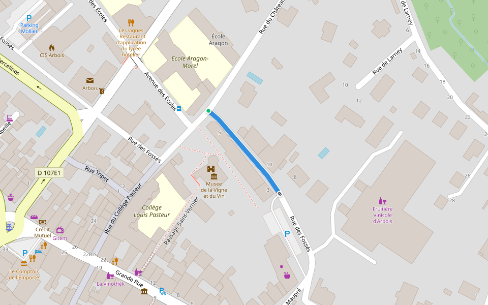 Balade en Arbois walking route map in Arbois