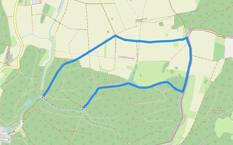 Reiffenhausen Grün walking route map in Friedland