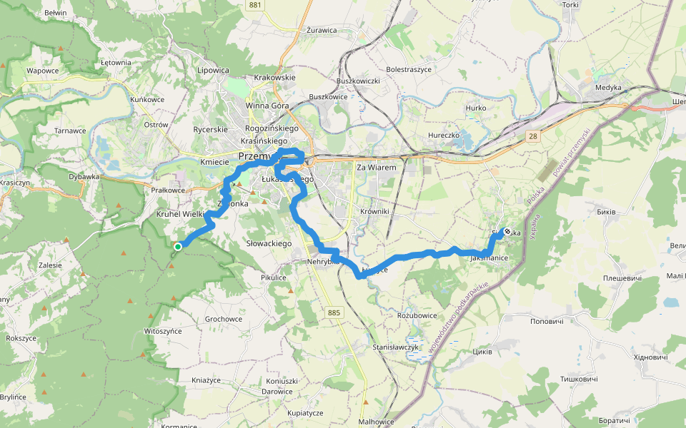 Śladami dobrego wojaka Szwejka walking route map in Przemyśl