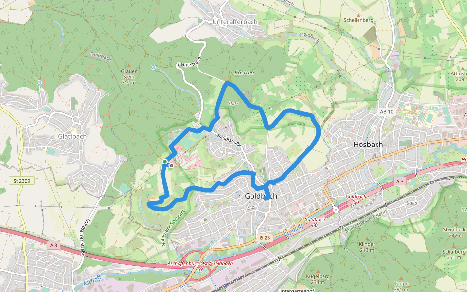 Philipp-Endemann-Weg walking route map in Goldbach