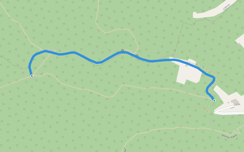 Spojni put preko crkvice Sv. Duha walking route map in Hrastovica