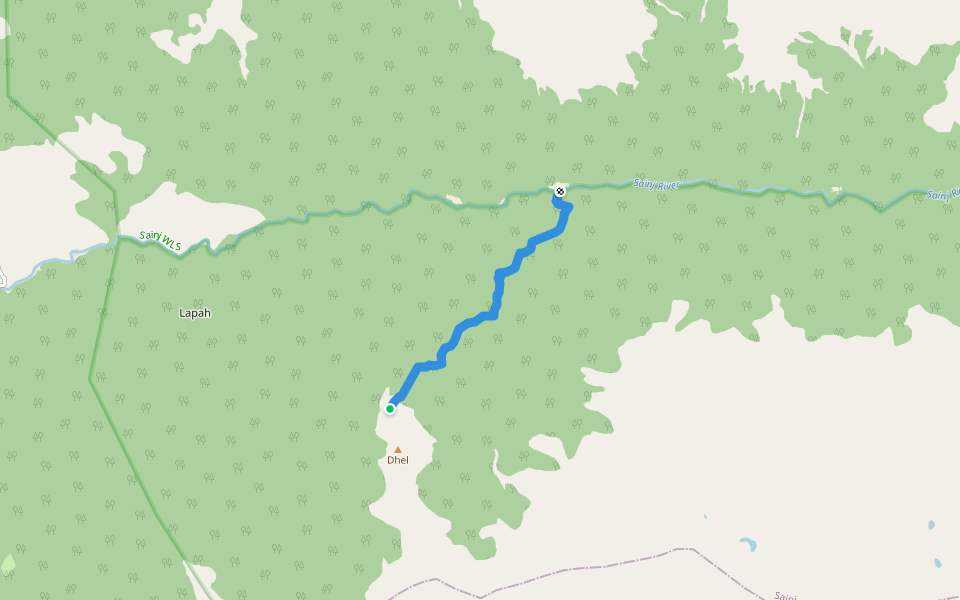Dhel to Shakti walking route map in Chippni