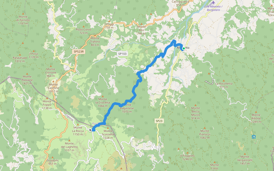 Via dei Remi - tappa 2 walking route map in Albareto