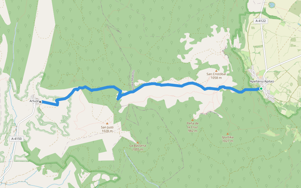 Postaria walking route map in Apellaniz
