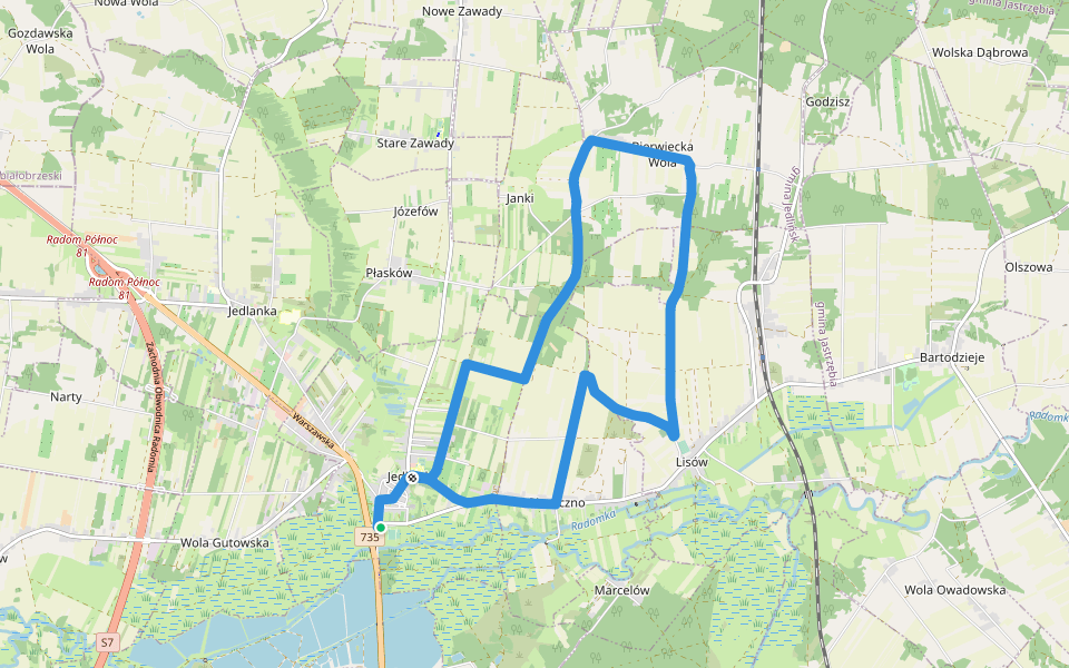 Trasa nr 3 Jedlińsk (czarna) walking route map in Jedlińsk