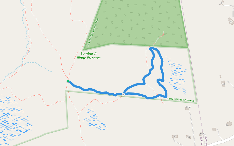 Rock Hollow Trail walking route map in Bolton