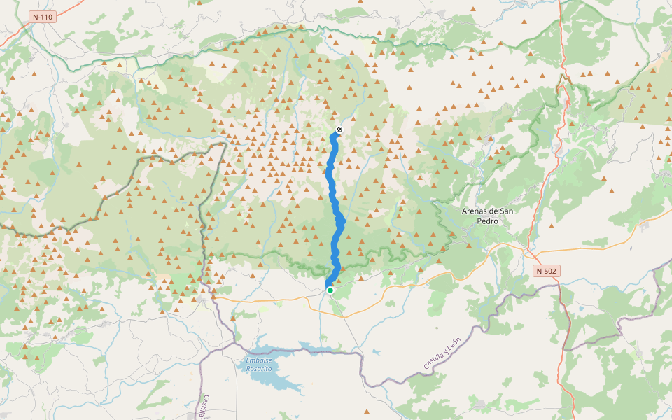 R12: Candeleda-Puerto de Candeleda-Plataforma walking route map in Candeleda