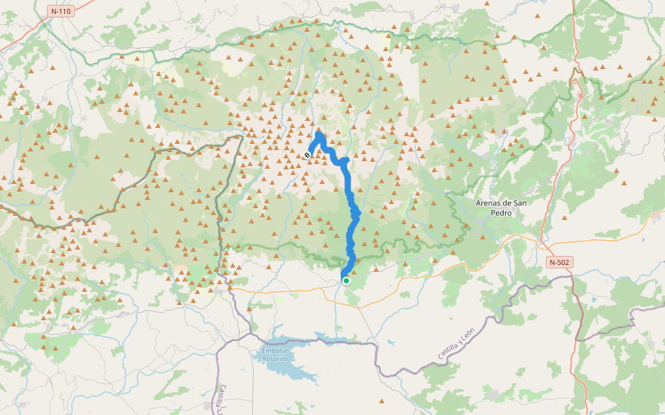 R13: Candeleda-Puerto de Candeleda-Laguna Grande walking route map in Candeleda