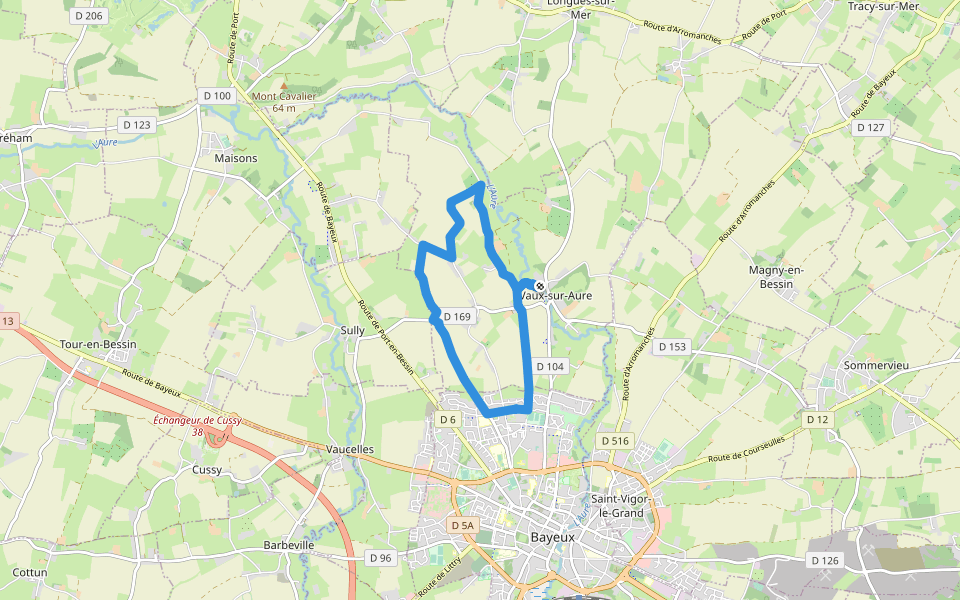 La Fée d'Argouges walking route map in Vaux-sur-Aure