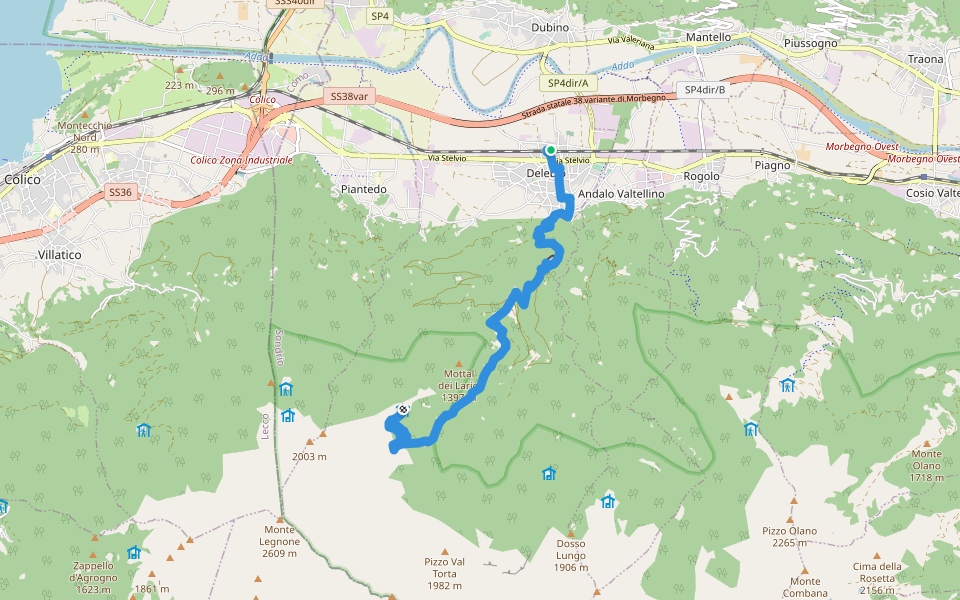 CamminaForeste - Tappa 6A walking route map in Delebio