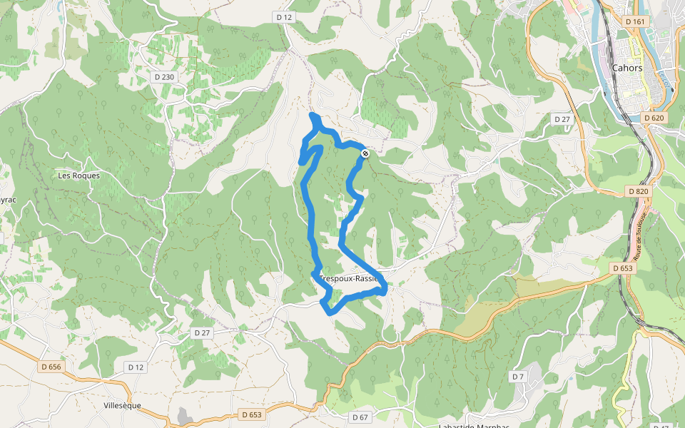 Circuit du Blay walking route map in Trespoux-Rassiels