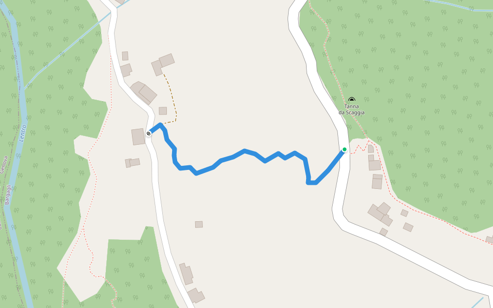 Preli - Posa walking route map in Viganego
