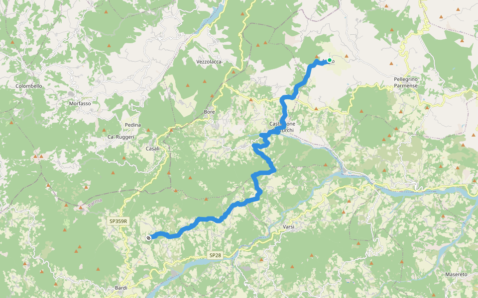 Iggio-Santa Felicita-Bardi walking route map in Iggio